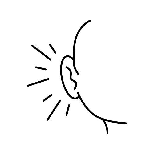 lytte, stille, arbeidssymbol