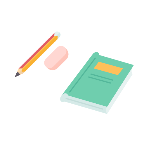 utstyr, blyant, visk, skrivebok